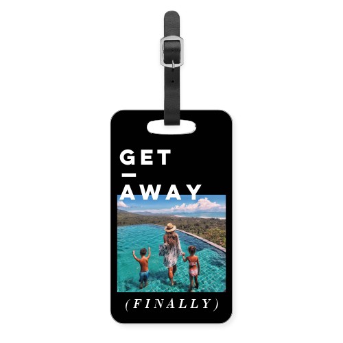Get Away and Relax Luggage Tag, Large, Black