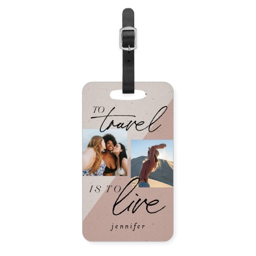 Travel Is Life Luggage Tag, Large, Pink