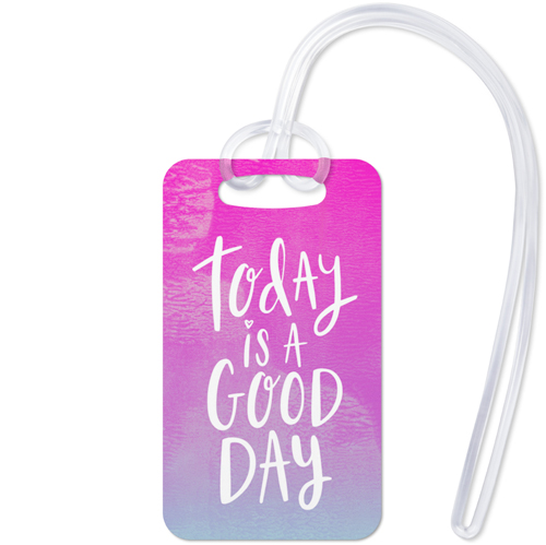 Emoji Good Day Luggage Tag, Small, Purple, punch