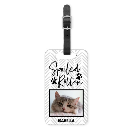 Playful Patterns Spoiled Luggage Tag, Small, Gray