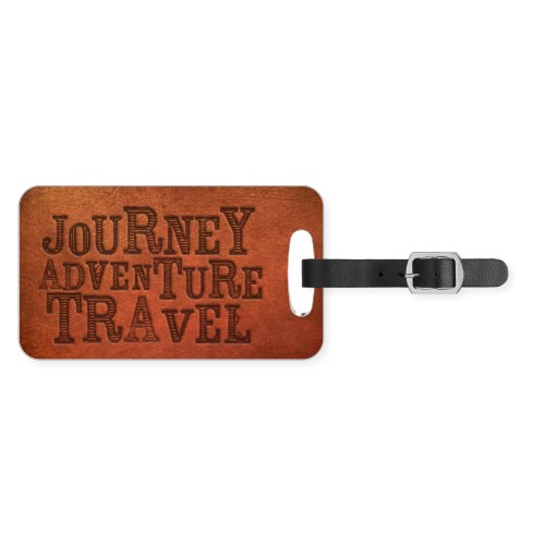 Well Traveled Journey Luggage Tag, Small, Brown