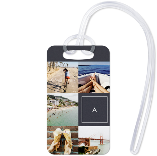 Travel Monogram Luggage Tag, Small, Gray