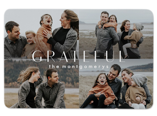Always Grateful Metal Magnet, 2x3, White