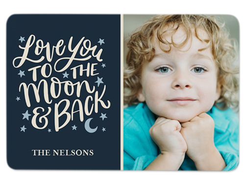 Love You to the Moon Stars Metal Magnet, 2x3, Black, silhouette