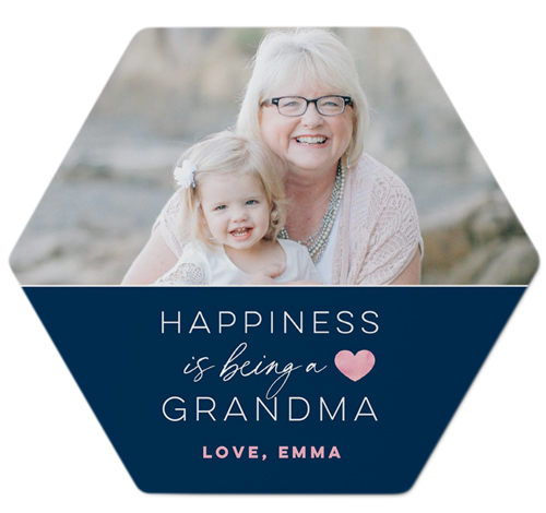 Happiness Is Being Metal Magnet, 4, Blue, navy