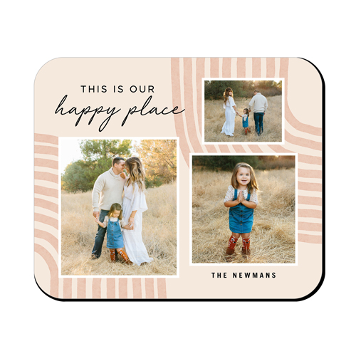 Boho Rays Mouse Pad, Rectangle, Beige