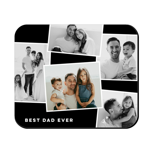 Collage Overlap Mouse Pad, Rectangle, Black