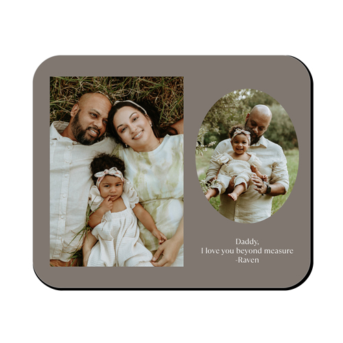 Oval Vignette Mouse Pad, Rectangle, Gray