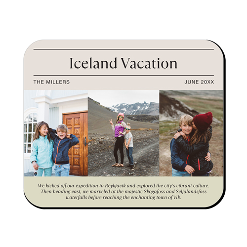 Travel News Mouse Pad, Rectangle, Beige, wheat