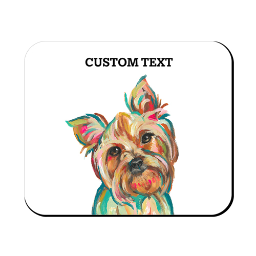 Yorkie Custom Text Mouse Pad, Rectangle Ornament, Multicolor