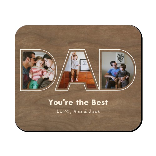 Dad You're The Best Mouse Pad, Rectangle, Brown