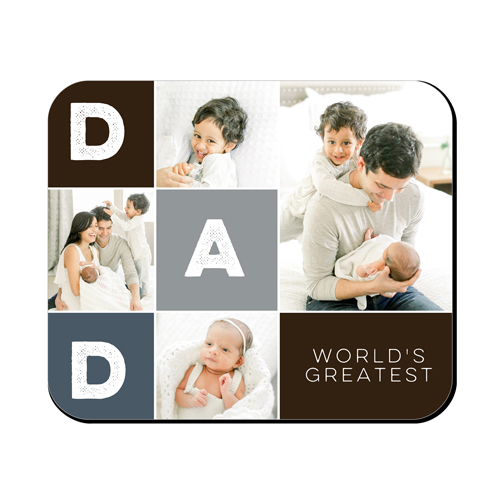 Colorblock Dad Mouse Pad, Rectangle Ornament, White