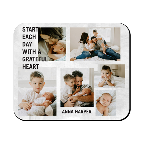 Each Grateful Heart Mouse Pad, Rectangle Ornament, White