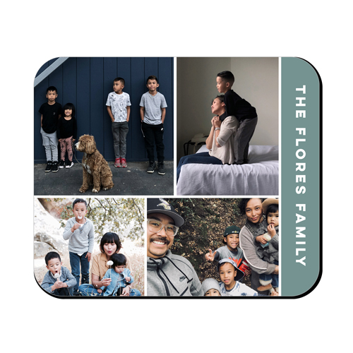 Simply Family Collage Mouse Pad, Rectangle, Blue