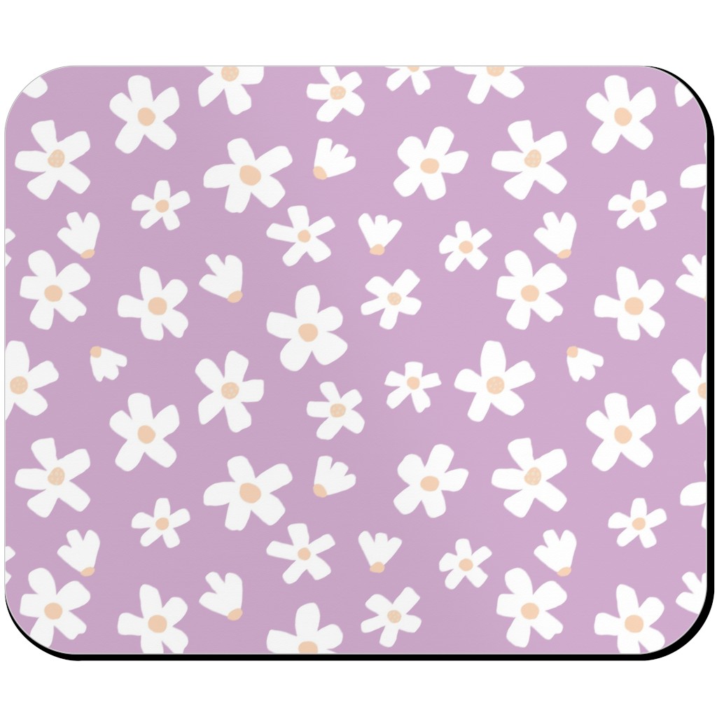 Daisy Garden Floral - Purple Mouse Pad, Rectangle Ornament, Purple