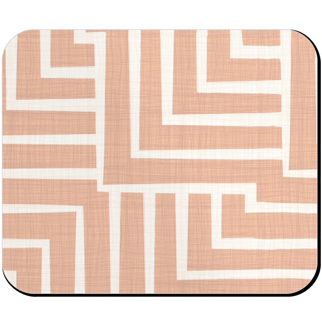 Square Angles - Pink Mouse Pad, Rectangle Ornament, Pink