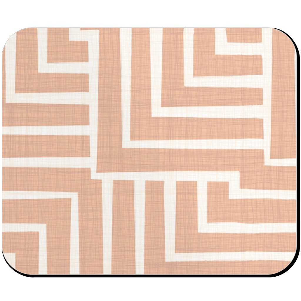 Square Angles - Pink Mouse Pad, Rectangle, Pink, Bright Pink