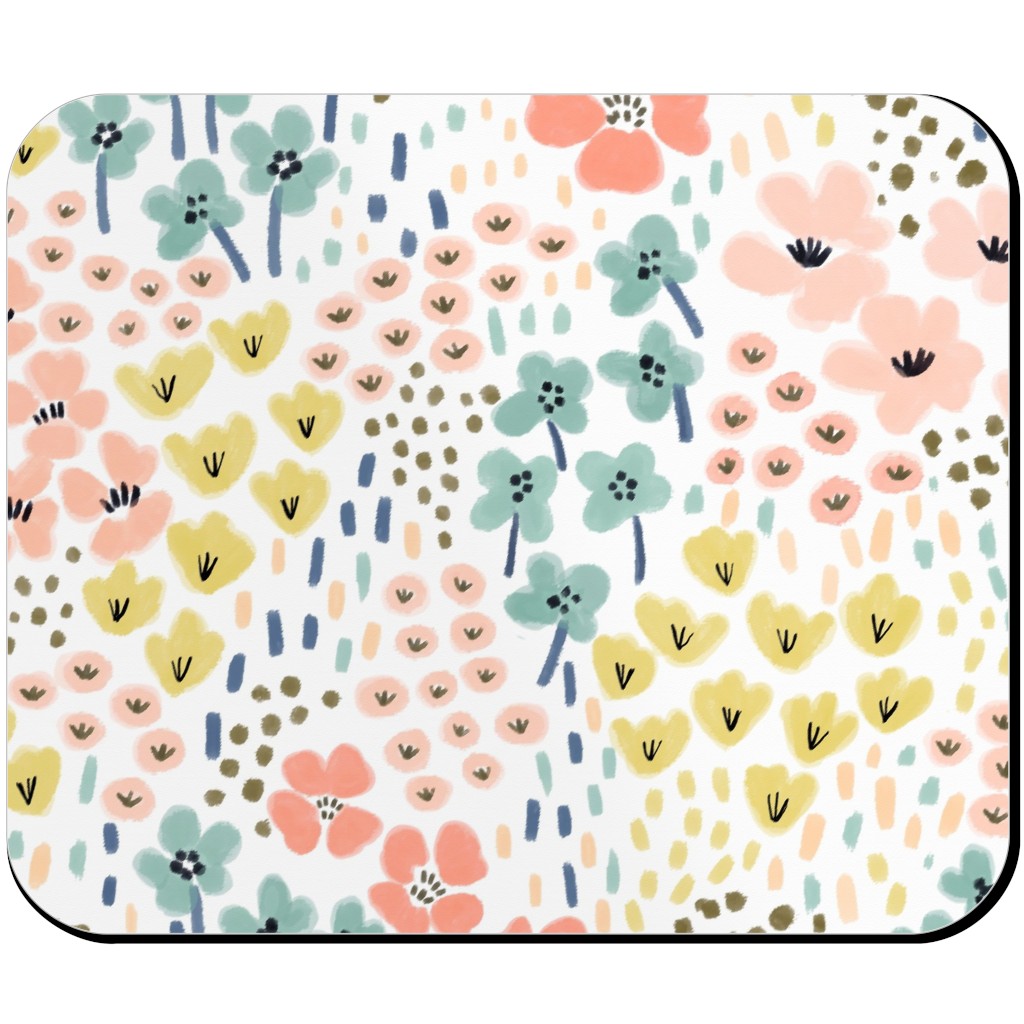 April Bits Vintage - Pink Mouse Pad, Rectangle, Pink