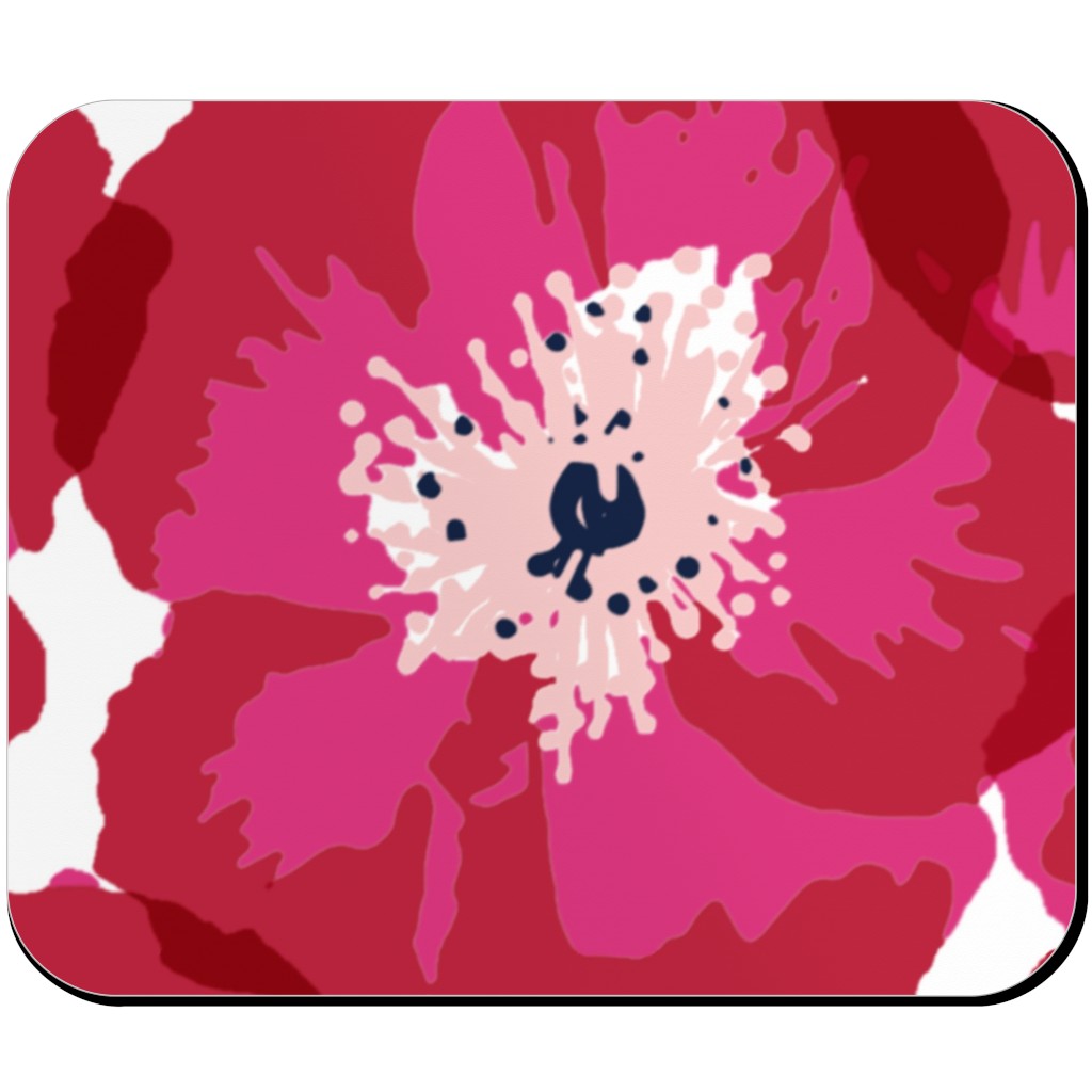 Really Big Poppies - Red Mouse Pad, Rectangle, Pink