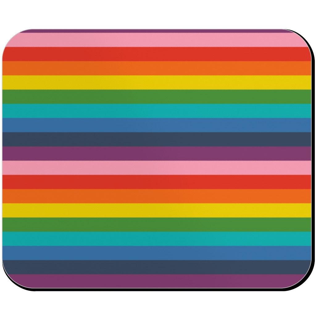 Colorful Live - Rainbow Stripe Mouse Pad, Rectangle, Multicolor
