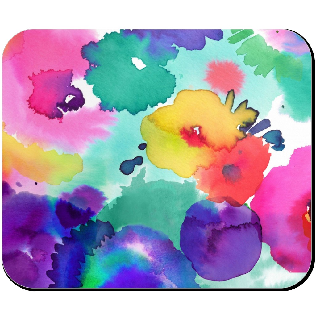 Abstract Floral Watercolor - Multi Mouse Pad, Rectangle, Multicolor