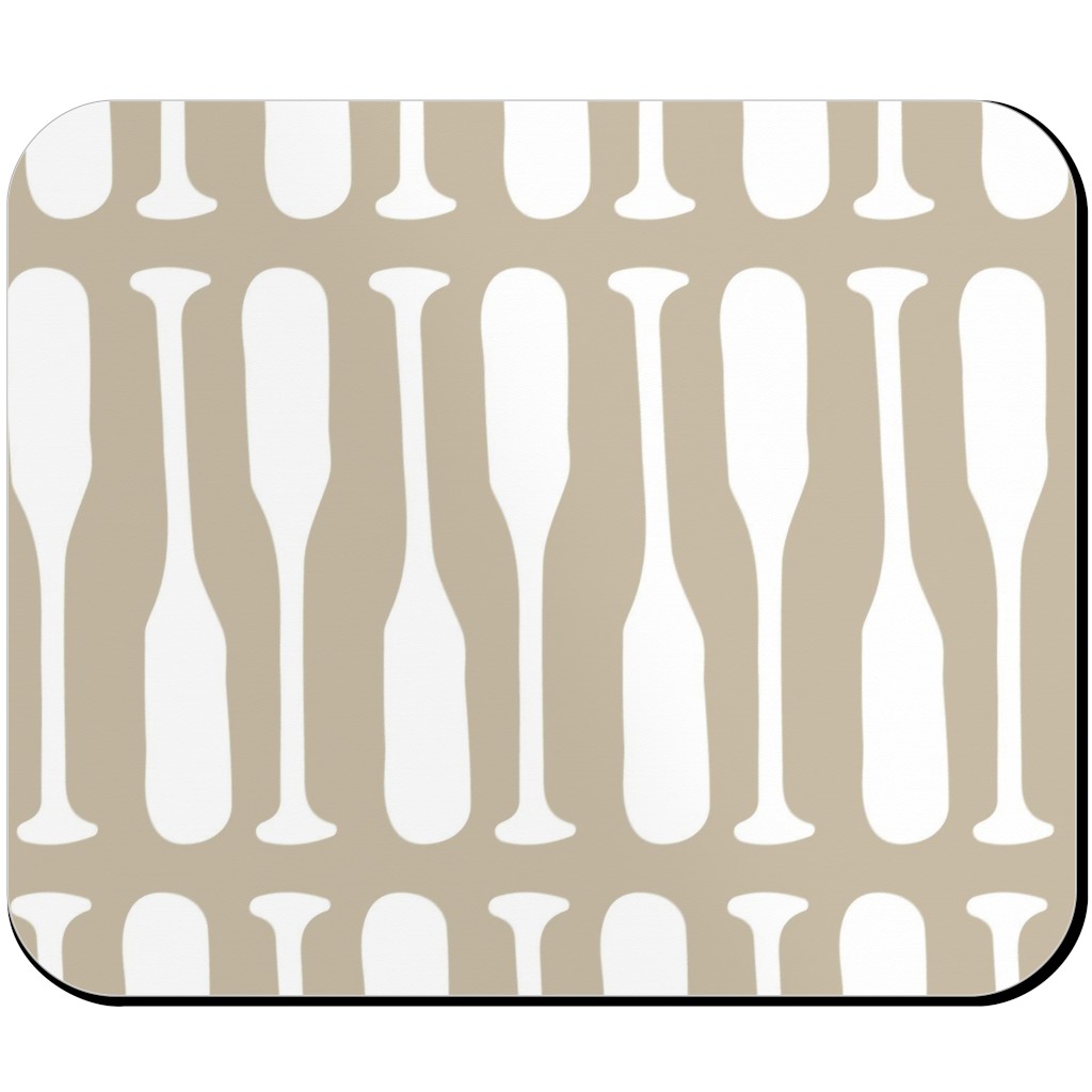 Nautical Boat Oars/Paddles - Neutral Beige Mouse Pad, Rectangle Ornament, Beige