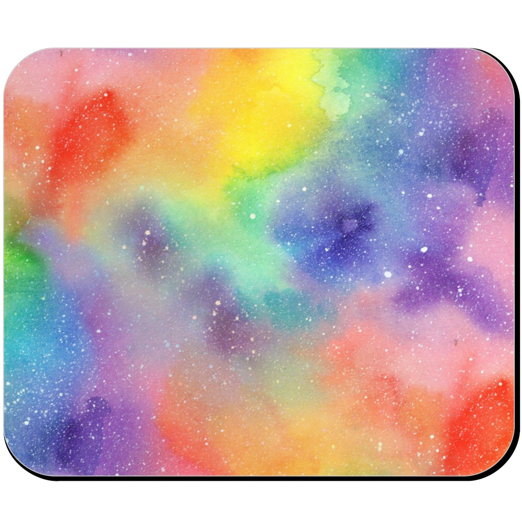 Watercolor Rainbow - Multi Mouse Pad, Rectangle, Multicolor