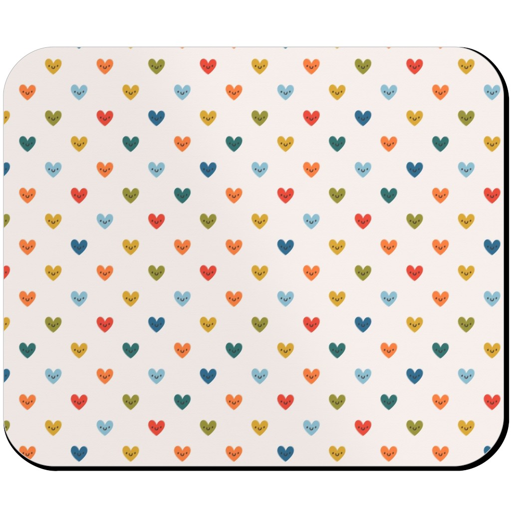 Cute Colored Hearts - Multi Mouse Pad, Rectangle, Multicolor