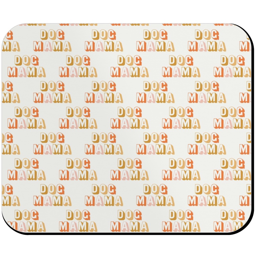 Dog Mama - Retro Vintage Text - Earthy Mouse Pad, Rectangle, Beige