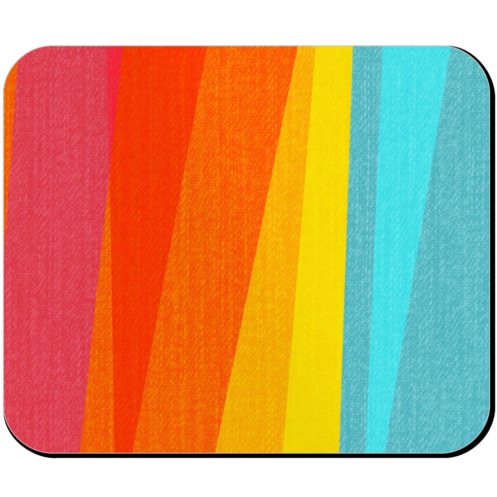 Geo Stripes Vertical - Multi Mouse Pad, Rectangle Ornament, Multicolor