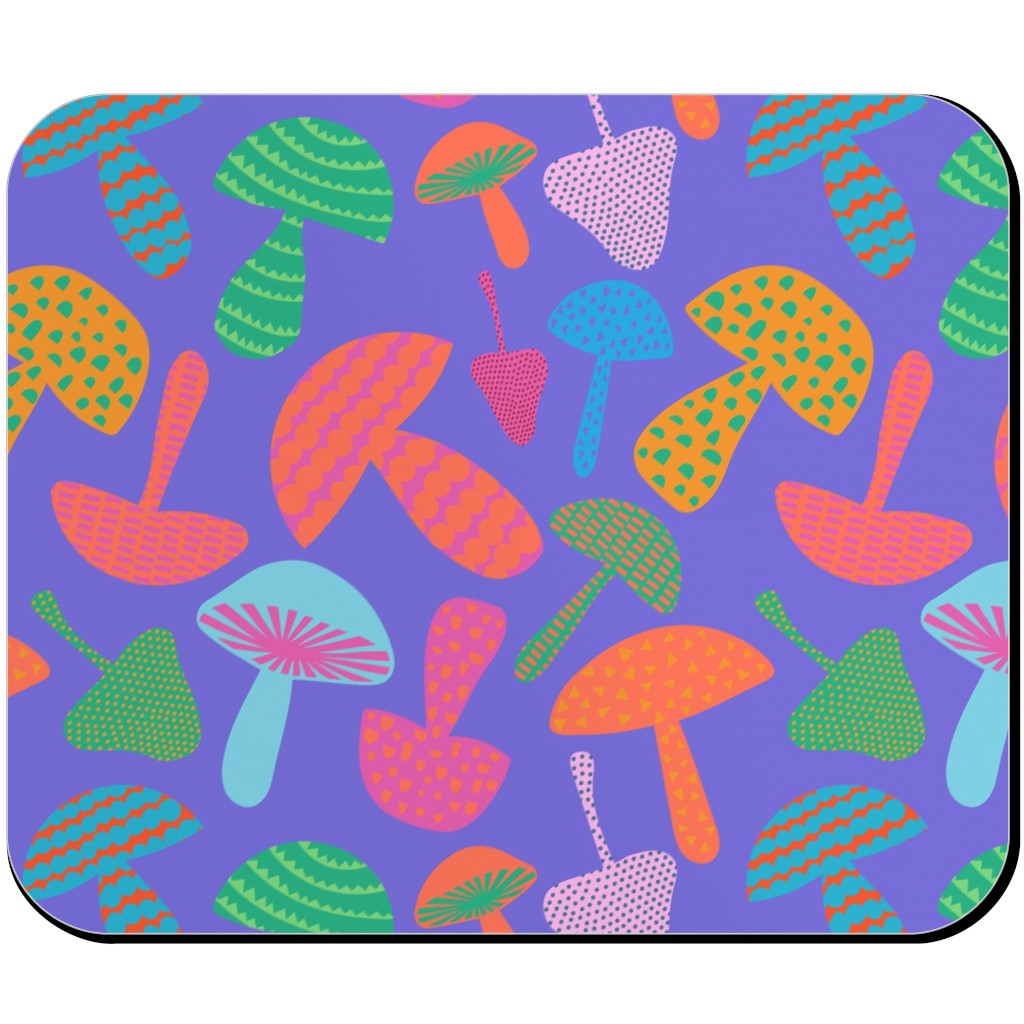 Mushroom Tossed - Bold Mouse Pad, Rectangle Ornament, Purple