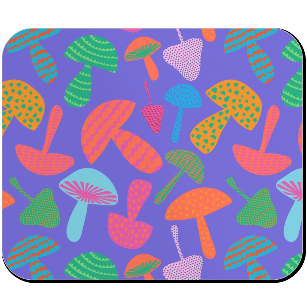 Mushroom Tossed - Bold Mouse Pad, Rectangle, Purple