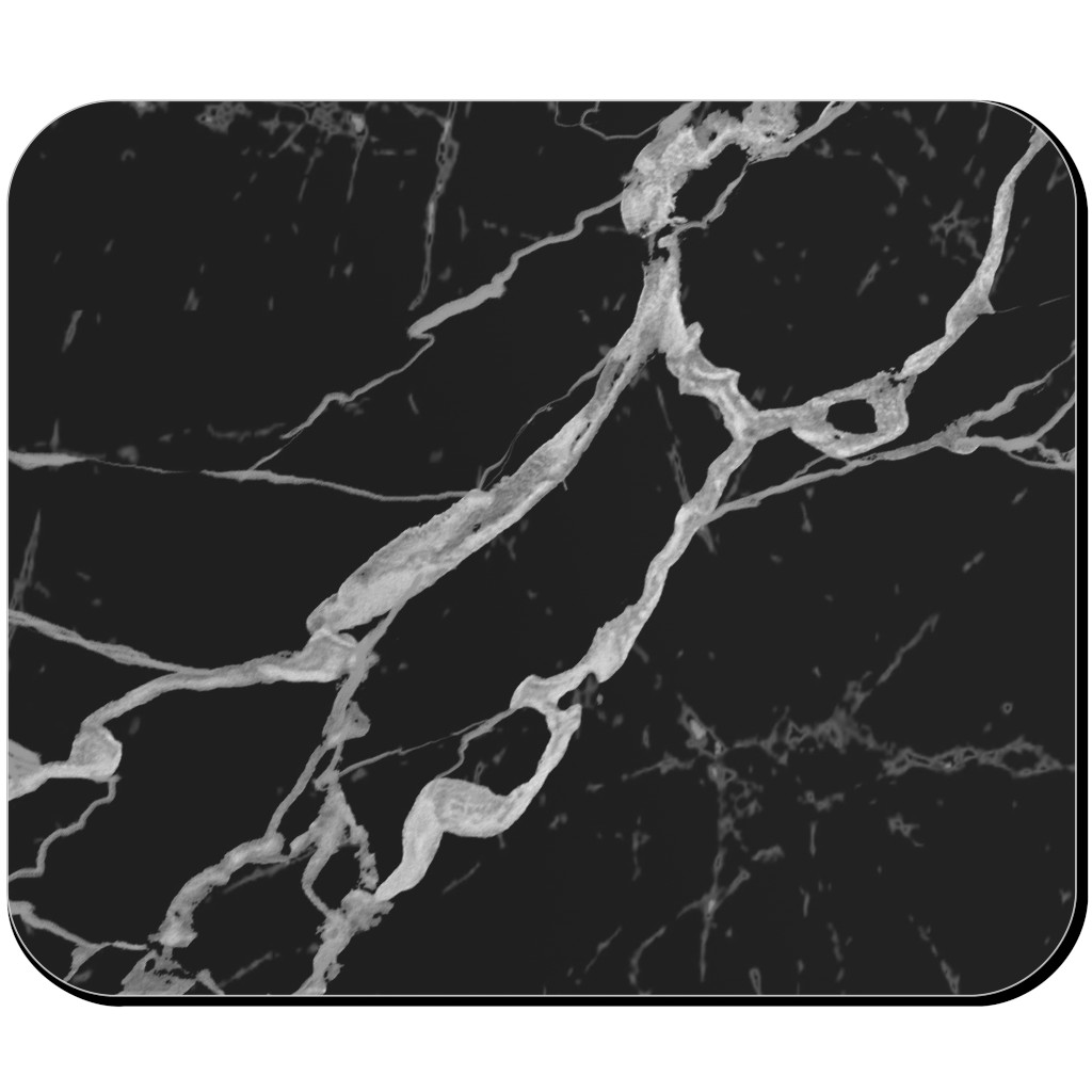 Faux Marble - Black Mouse Pad, Rectangle Ornament, Black