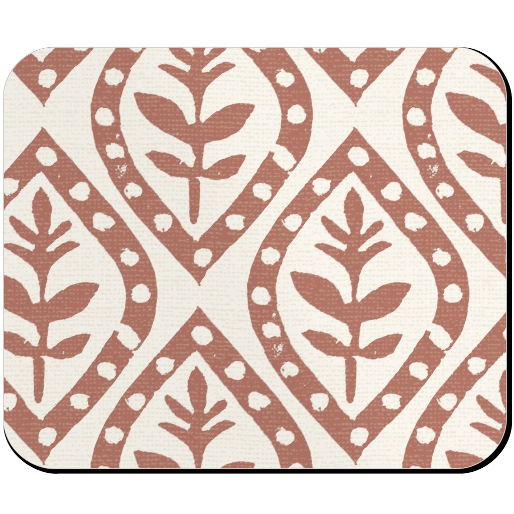 Molly's Print - Terracotta Mouse Pad, Rectangle Ornament, Brown