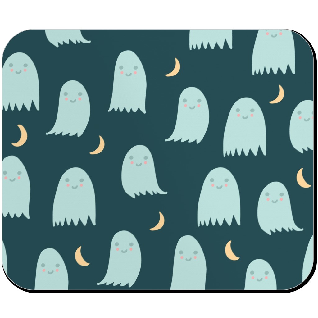 Cute Halloween Ghosts Mouse Pad, Rectangle Ornament, Green