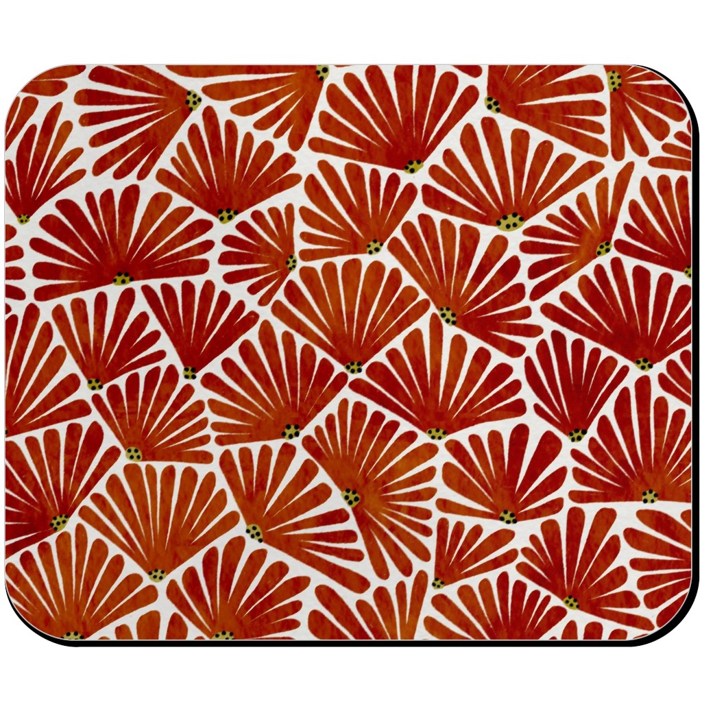 Solie - Red & White Mouse Pad, Rectangle Ornament, Red