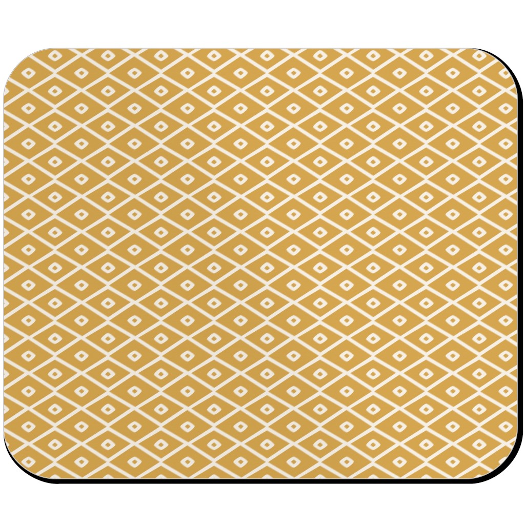 Pinecone Geo - Golden Mouse Pad, Rectangle Ornament, Yellow