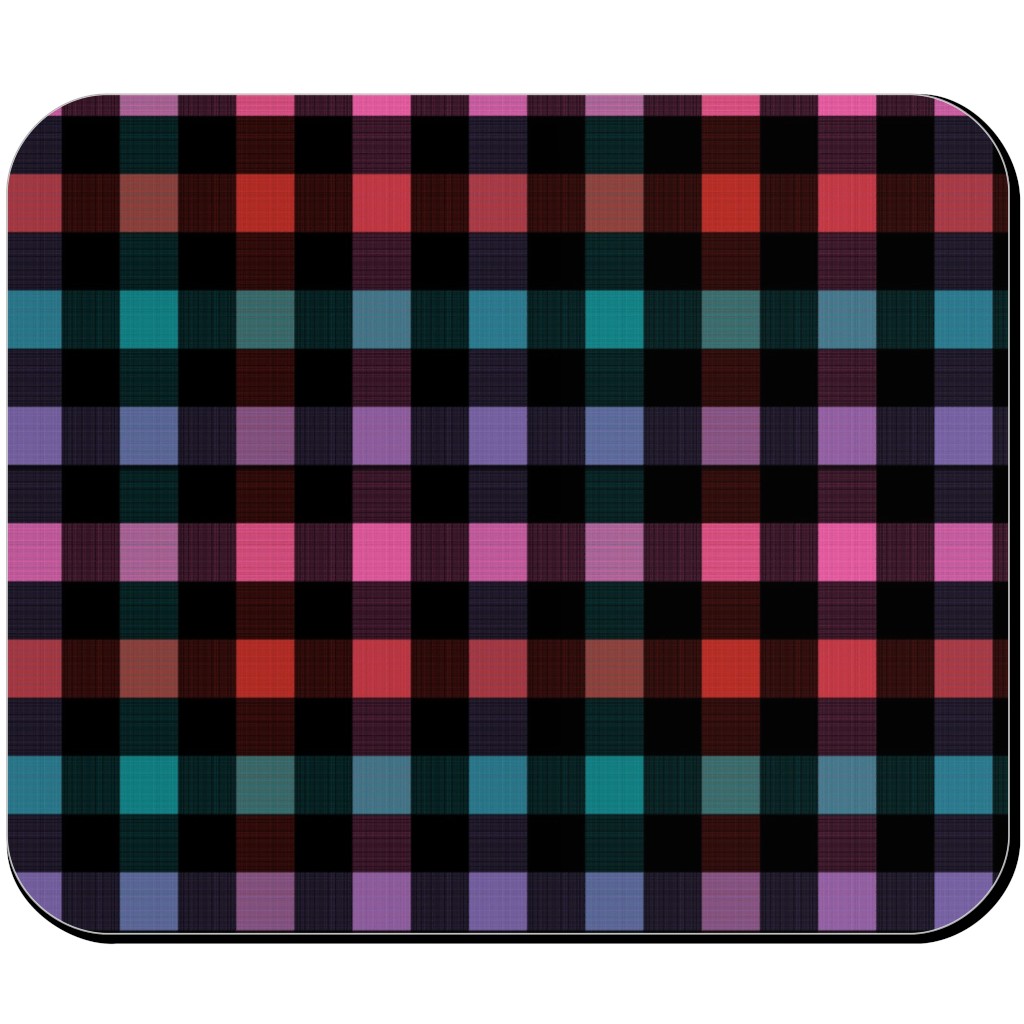 Picnic Plaid Mouse Pad, Rectangle, Multicolor, Charcoal