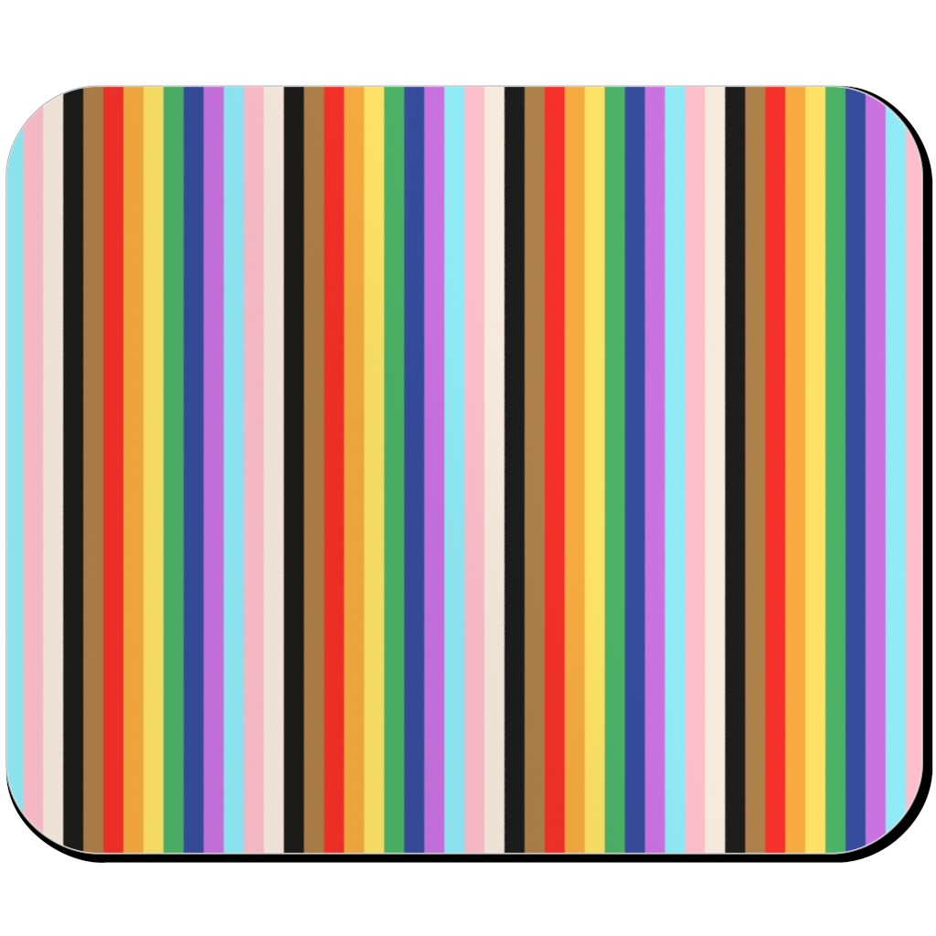 Lgbtq Stripes - Rainbow Pride Flag - Vertical Mouse Pad, Rectangle, Multicolor