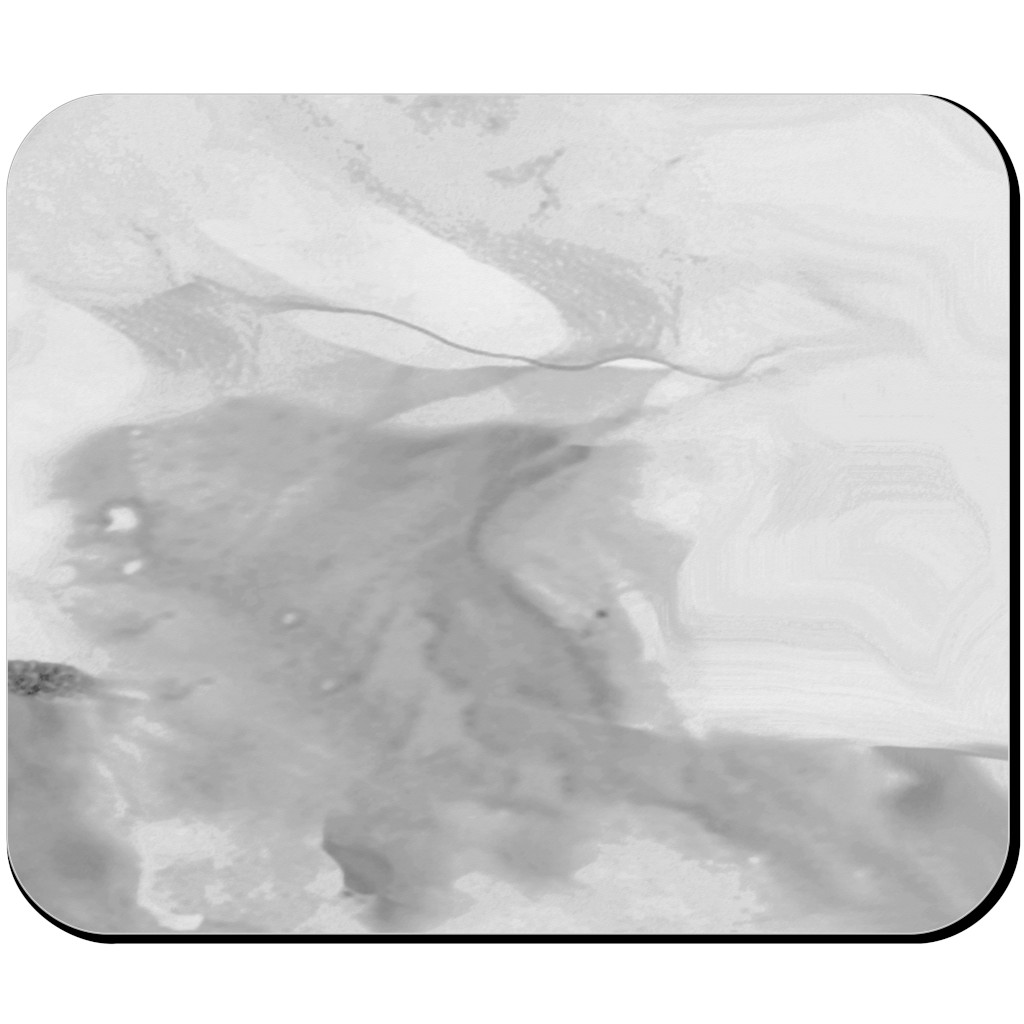 Carerra Marble - Watercolor Mouse Pad, Rectangle Ornament, Gray