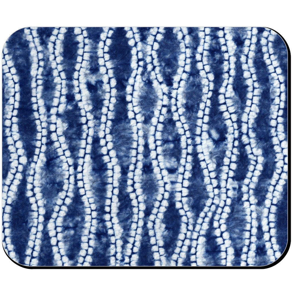 Shibori Ripples - Blue Mouse Pad, Rectangle Ornament, Blue