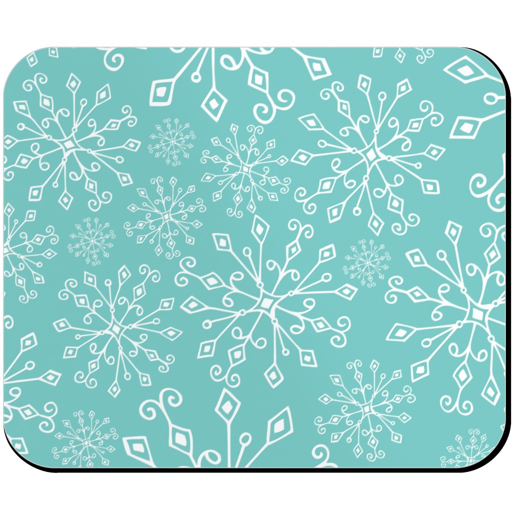 Frost Snowflakes Mouse Pad, Rectangle, Blue