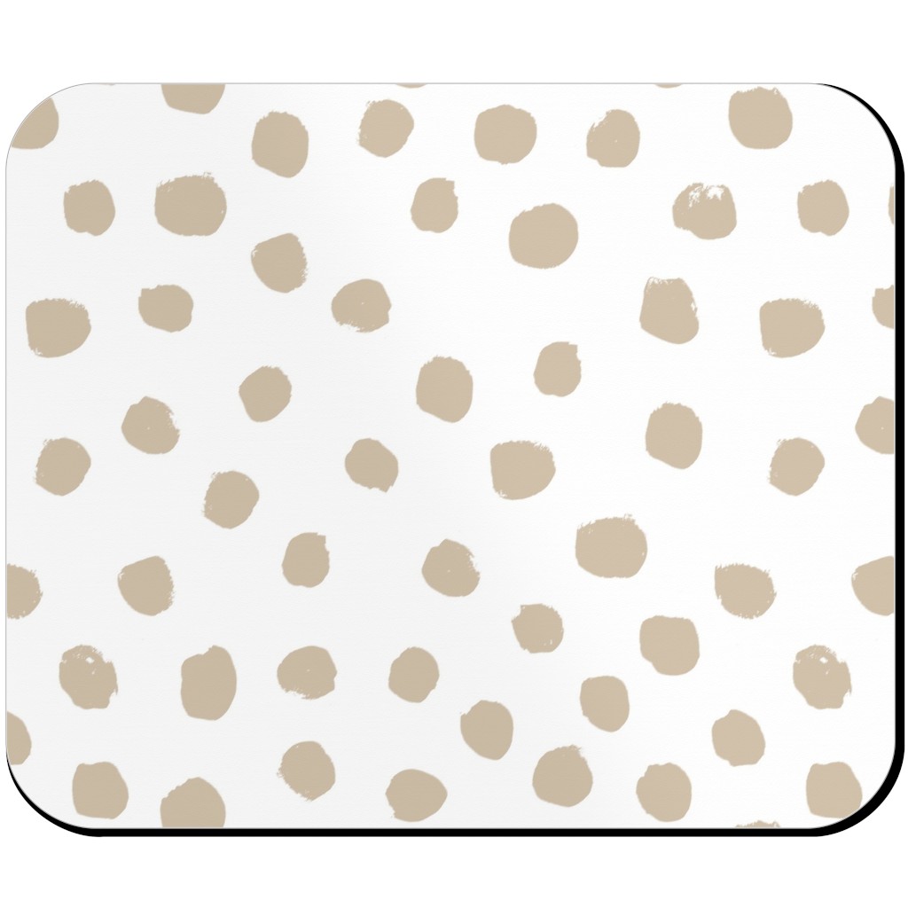 Soft Painted Dots Mouse Pad, Rectangle Ornament, Beige