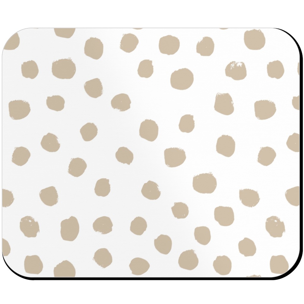 Soft Painted Dots Mouse Pad, Rectangle, Beige, Wheat