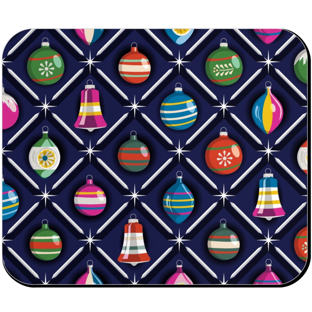 Shiny & Bright, Vintage Glass Ornaments - Multi Mouse Pad, Rectangle, Multicolor