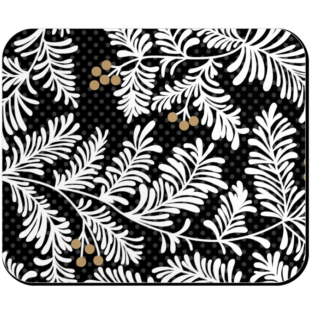 Winter Branches Mouse Pad, Rectangle Ornament, Black