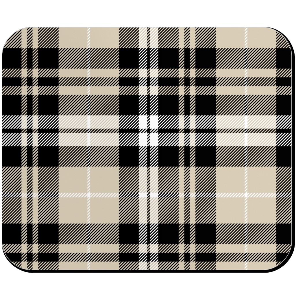 Fall Plaid Mouse Pad, Rectangle Ornament, Beige