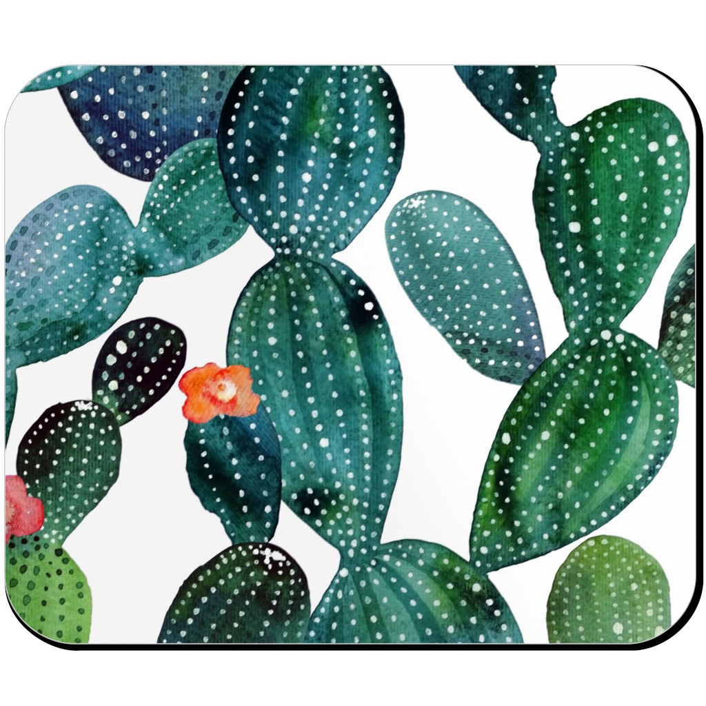 Cactuses - Green Mouse Pad, Rectangle Ornament, Green