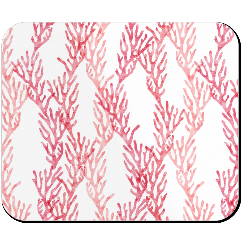 Coral - Pink Mouse Pad, Rectangle Ornament, Pink