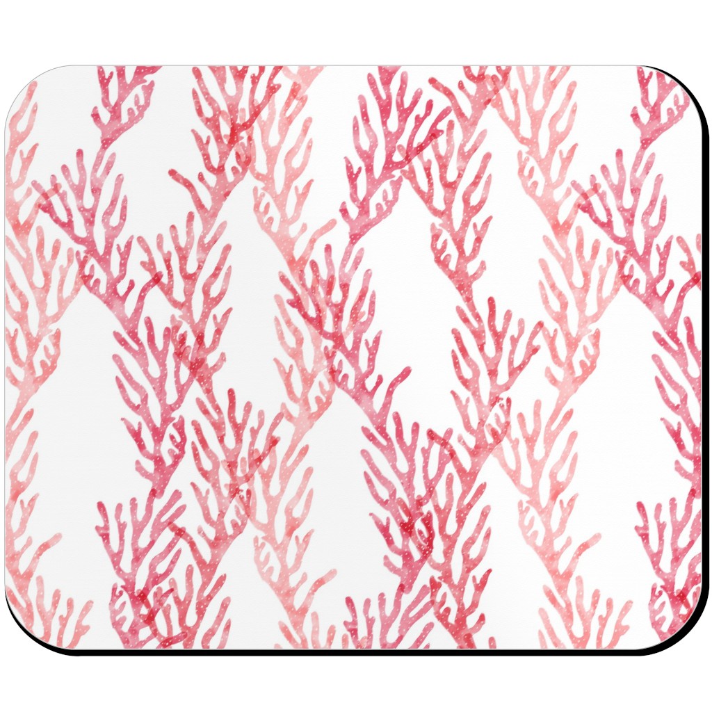 Coral - Pink Mouse Pad, Rectangle, Pink, Bright Pink